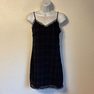 Zara Plaid Slip Dress XS